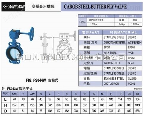 中国台湾富山涡轮蝶阀FS042 铸钢涡轮蝶阀